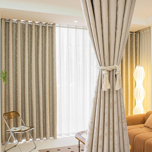 JOY HOME Curtains: 2 Panels 100% Blackout Curtains for Living Room Thermal Insulated Bedroom Da