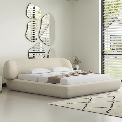 JOY HOME Linen Velvet Wood Mattress for Modern Homes