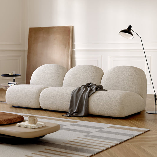 JOY HOME Sofa: Light Luxury Fabric Cloud Shaped Sofa set for Livingroom in Dubai showroom