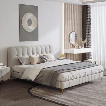 JOY HOME Bed: Bed Frame Modern King Queen Size for bedroom Without Mattress in Dubai showroom