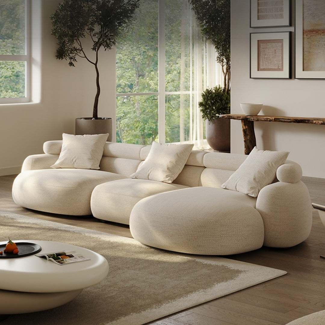 JOY Home Light Luxury Fabric Cloud Shaped Sofa set for Livingroom
