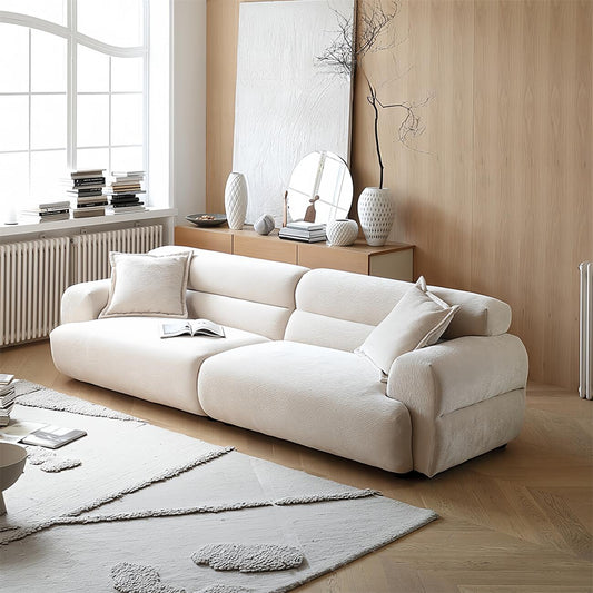 JOY HOME Sofa: Light Luxury Fabric Cloud Shaped Sofa set for Livingroom in Dubai showroom