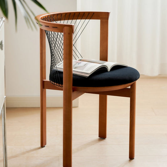 JOY HOME Chair: Luxury Harp Shaped Armchair for Living Room Dining Room in Dubai showroom