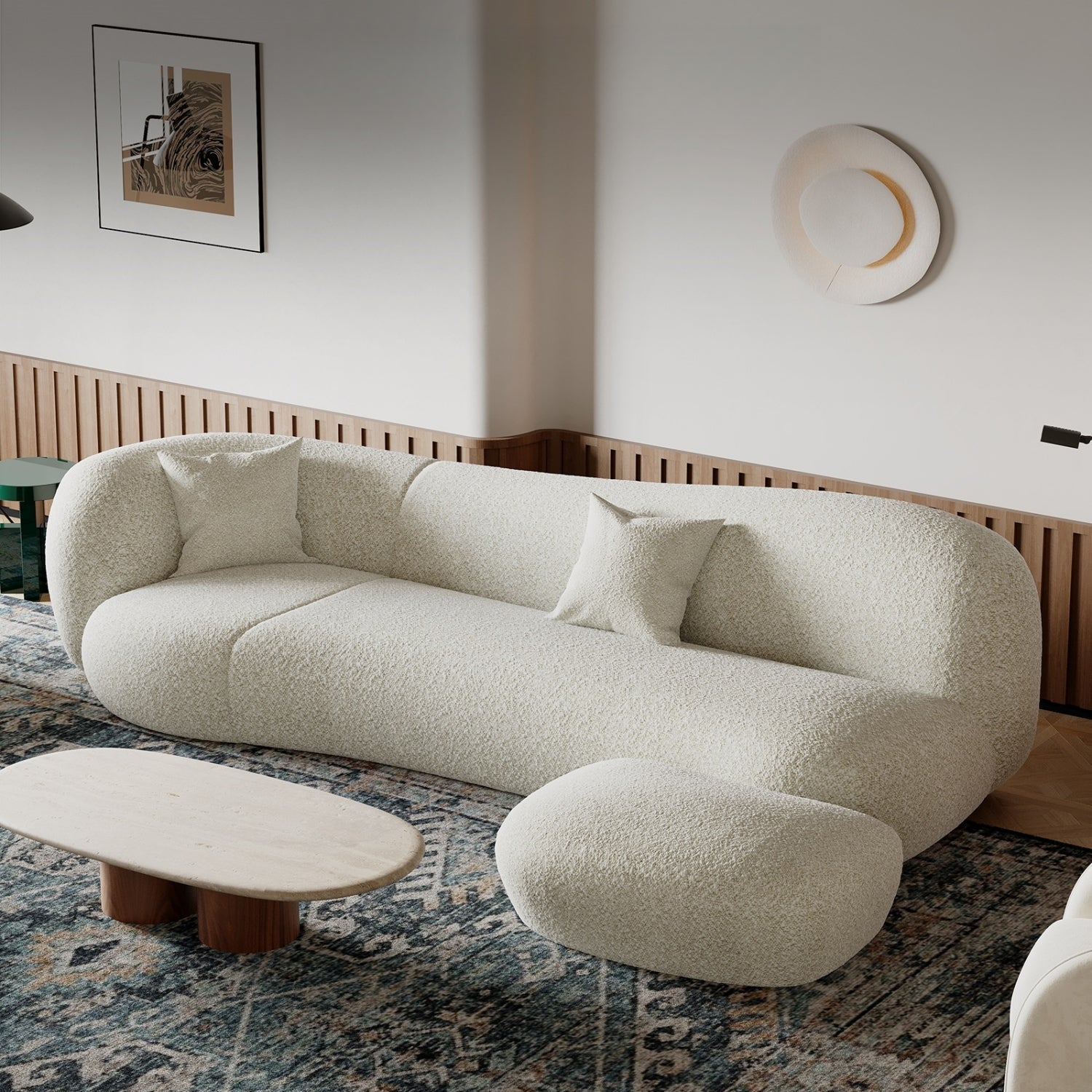 JOY HOME Sofa: Fleece Fabric Overstuffed Multifunction Sofa for Livingroom Office in Dubai show