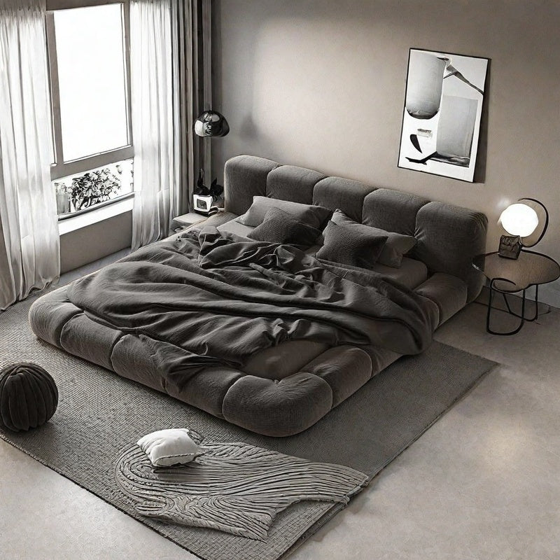 JOY HOME Bed: Bed Frame Modern Velvet King Queen Size for bedroom Without Mattress in Dubai sho