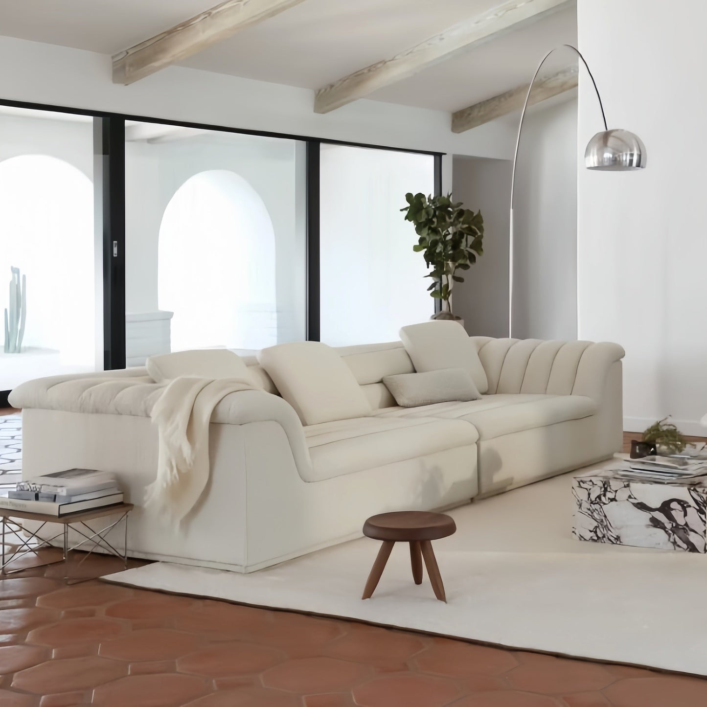 JOY Home Fleece Fabric Overstuffed Multifunction Cloud shaped Sofa Chair set for Livingroom Office