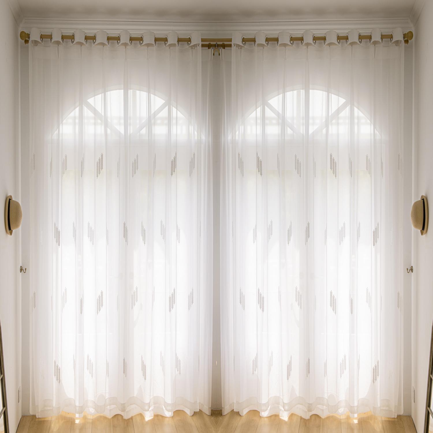 JOY HOME Curtains: 2 Panels Sheer Color Chiffon Tulle Light Window Textile Curtains Drapes for