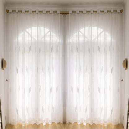 JOY HOME Curtains: 2 Panels Sheer Color Chiffon Tulle Light Window Textile Curtains Drapes for
