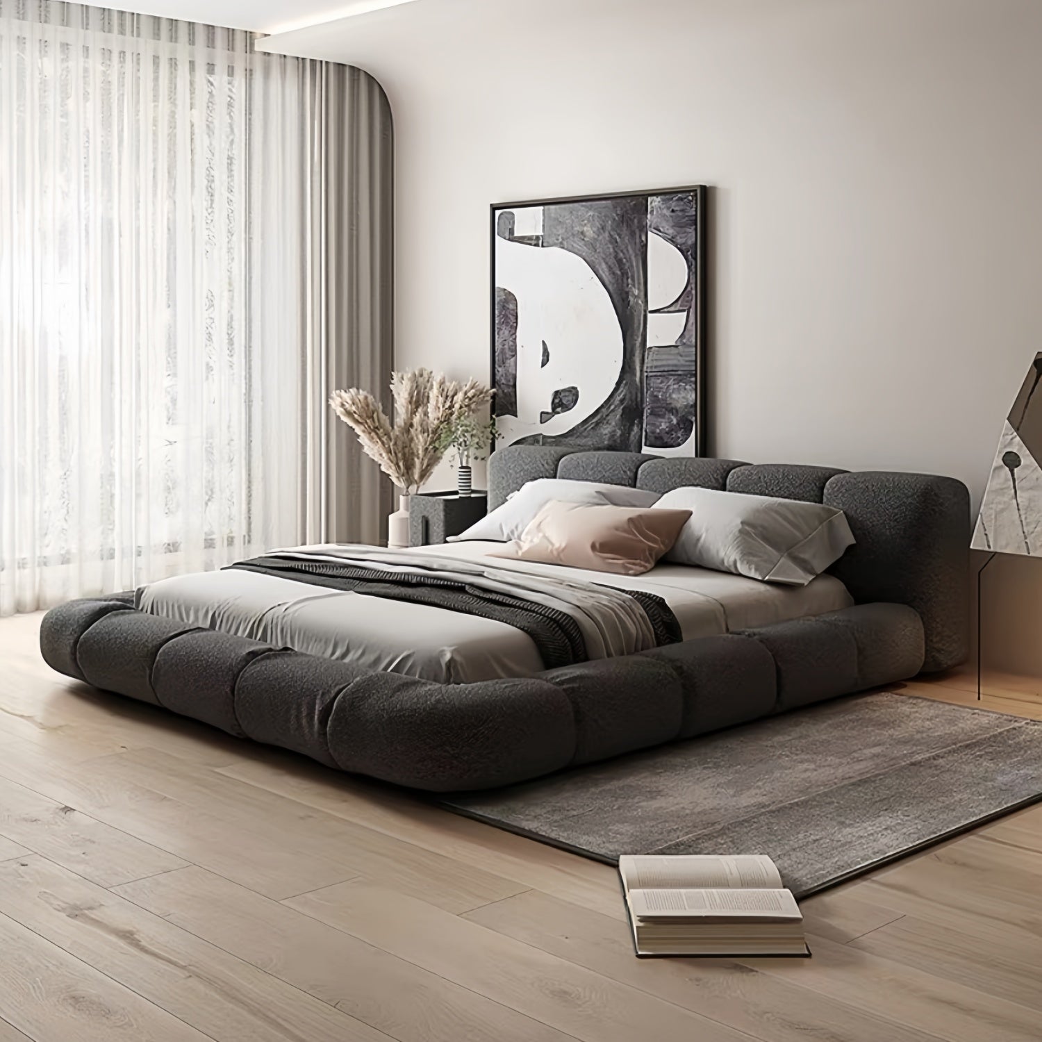 JOY HOME Bed: Bed Frame Modern King Queen Size for bedroom Without Mattress in Dubai showroom