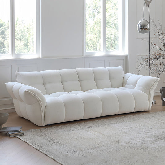 JOY HOME Wood White Cloud Sofa for Modern Homes