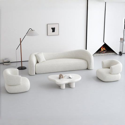 JOY HOME Wood White Cloud Sofa