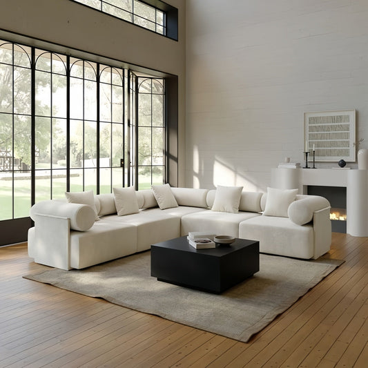 JOY HOME Sofa — Wood / White / Natural