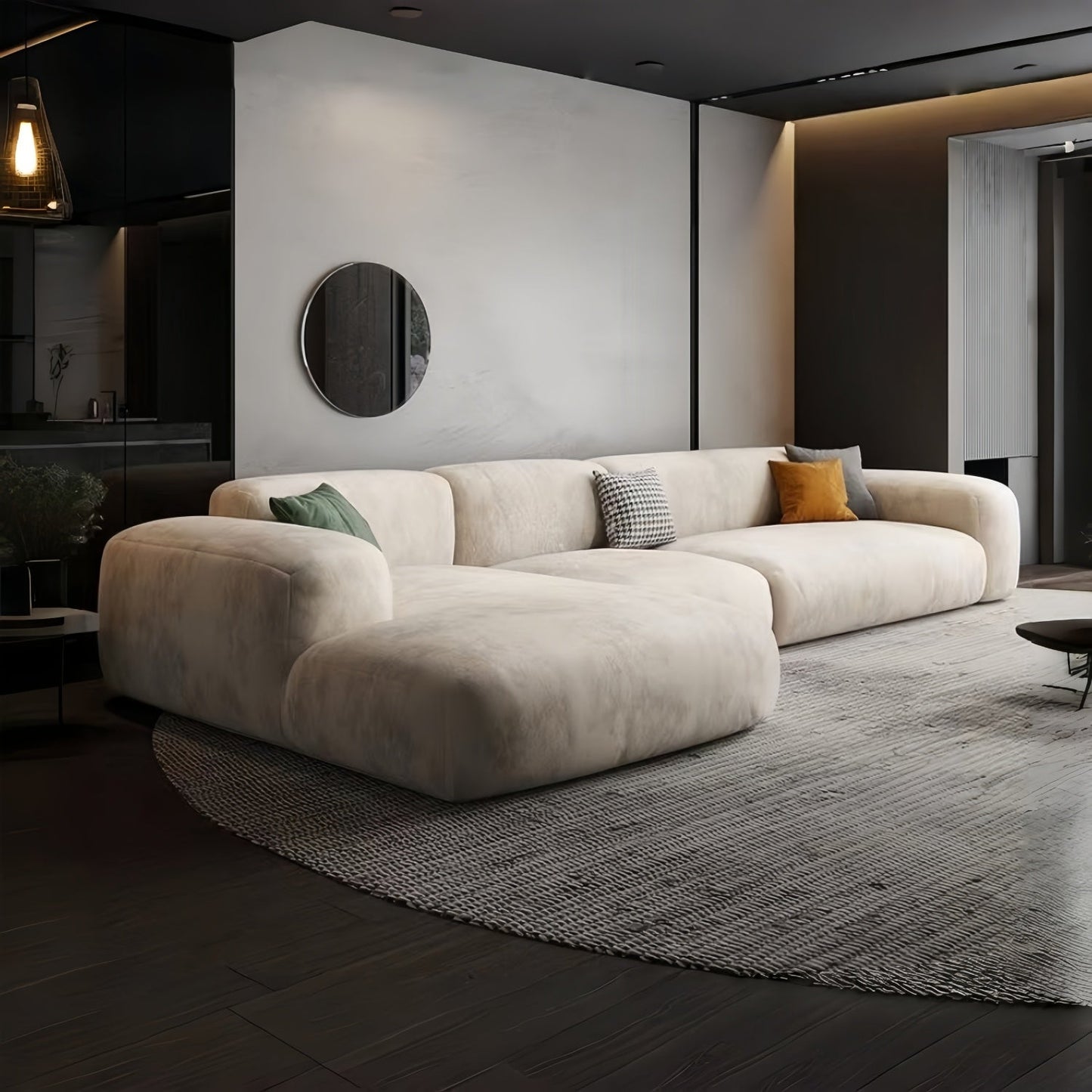 JOY HOME Sofa — Wood / Beige / Sectional