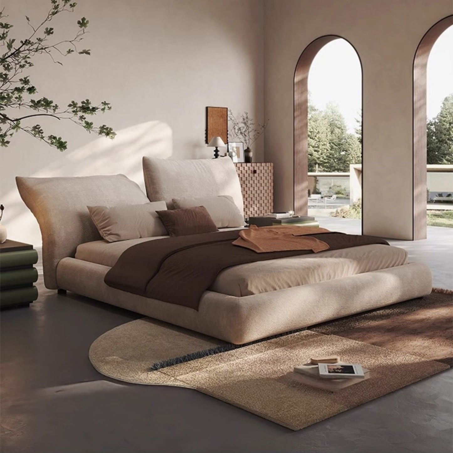 JOY HOME Bed: Bed Frame Modern King Queen Size for bedroom Without Mattress in Dubai showroom
