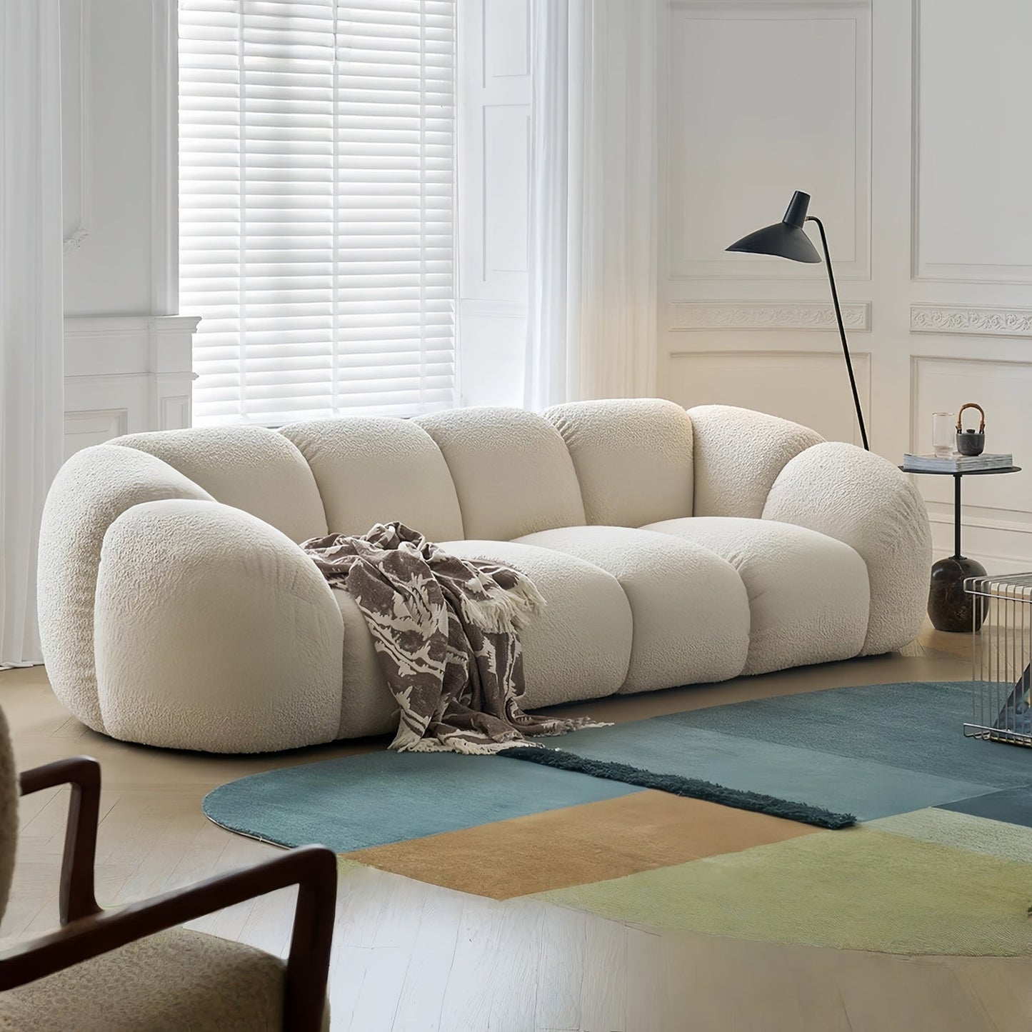 JOY HOME Sofa — Wood / White / Cloud
