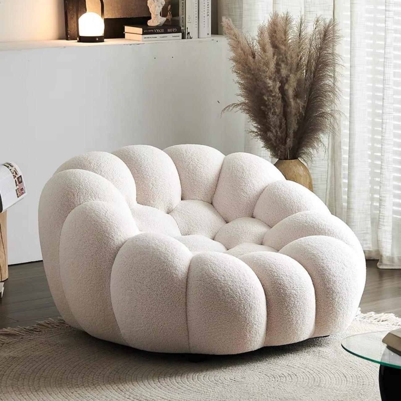 Fleece Accent Chair & Ottoman Set | Personal Relaxation Corner