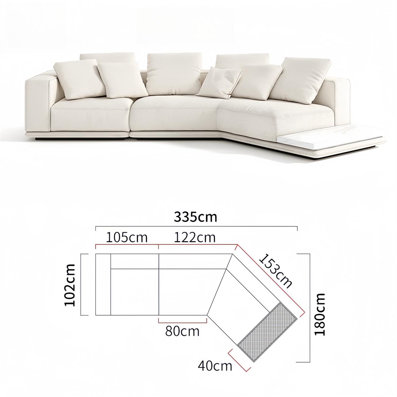 JOY Home Light Luxury Linen Cotton  Fabric Cloud Shaped Sofa set for Livingroom