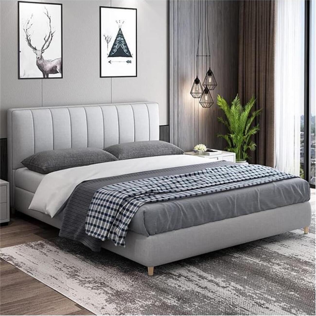 JOY HOME Bed: Bed Frame Modern King Queen Size for bedroom Without Mattress in Dubai showroom