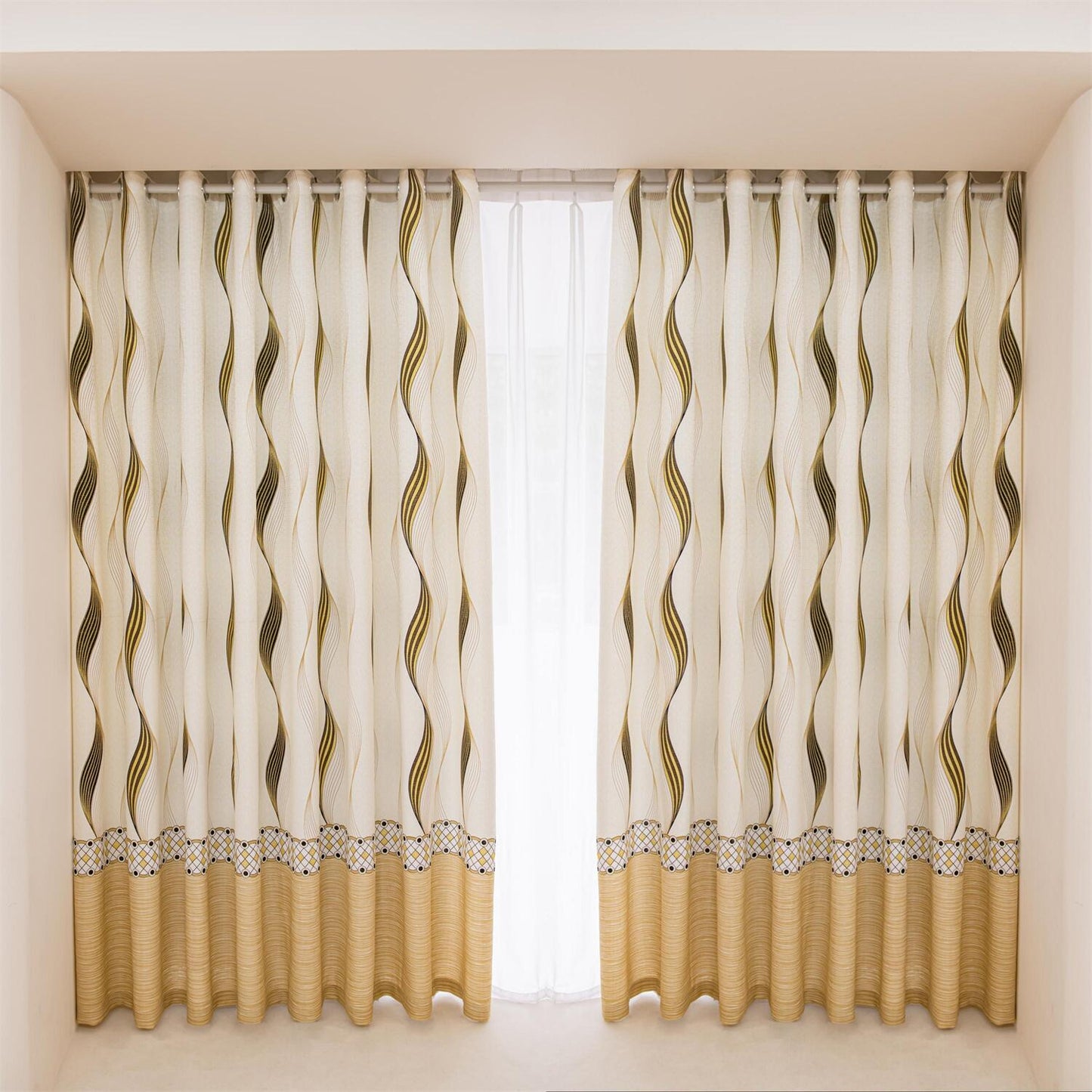JOY HOME Curtains: 2 Panels 60% Blackout Colorful Flowers Floral Curtains for Living Room Therm