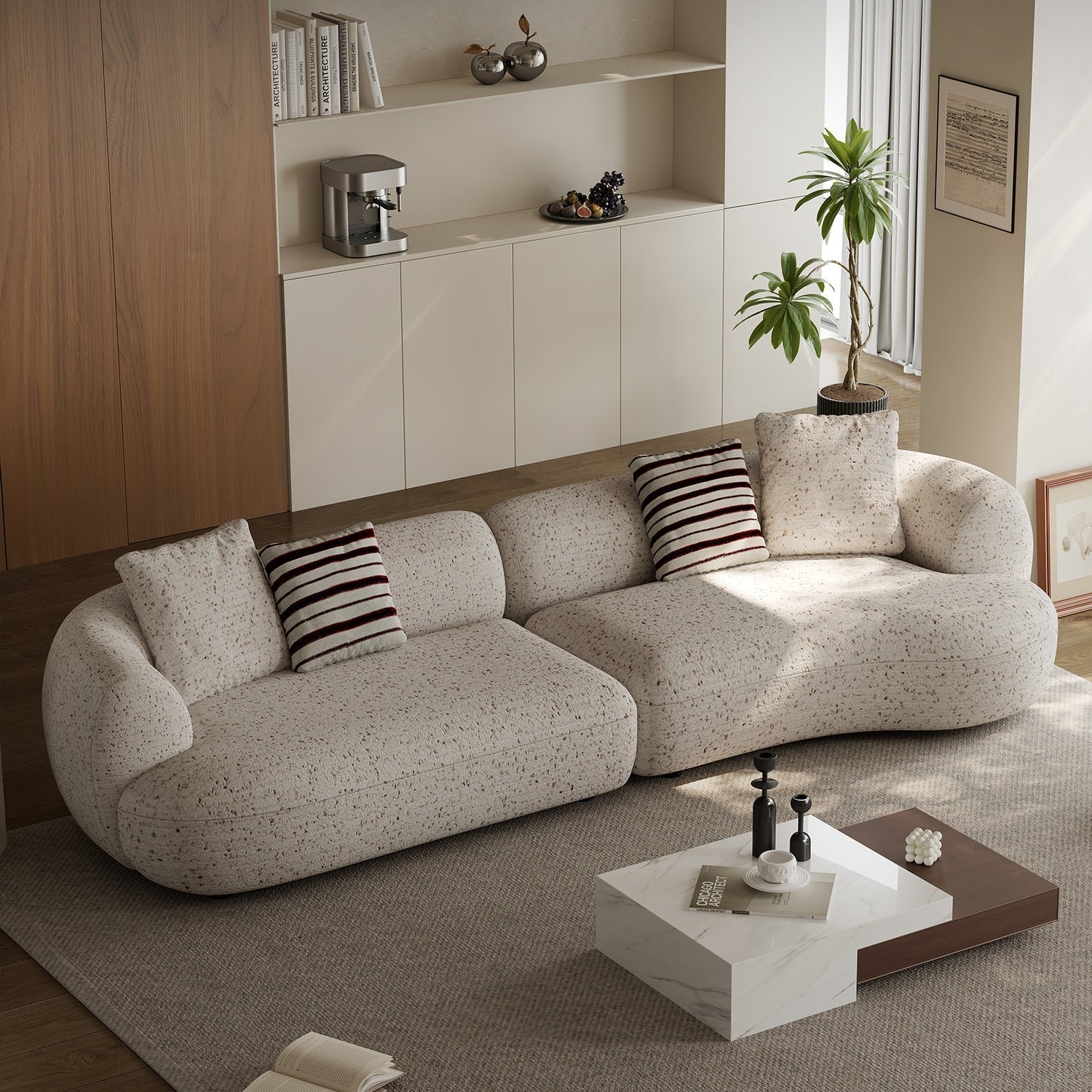JOY HOME Sofa: Fleece Fabric Overstuffed Multifunction Sofa set for Livingroom Office in Dubai