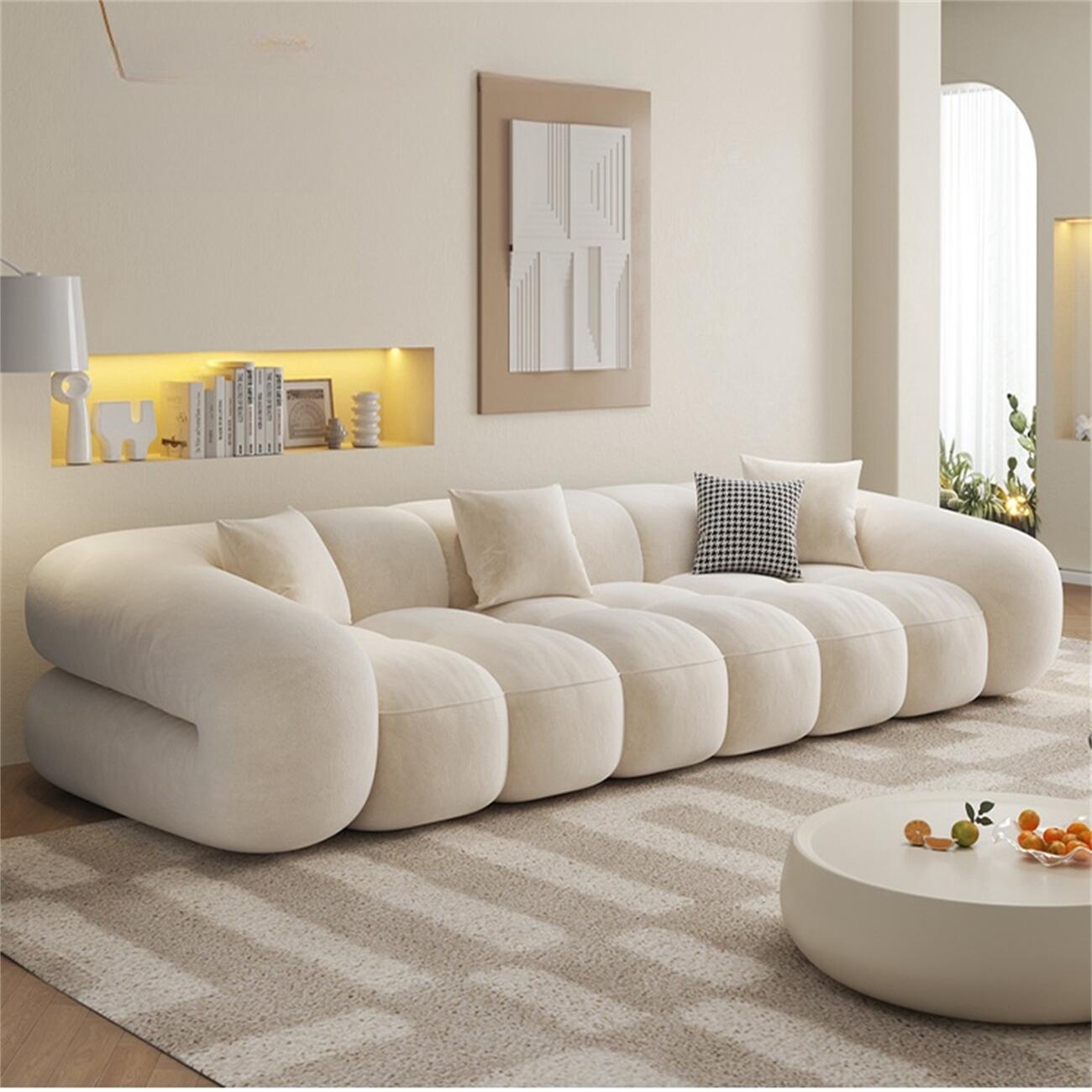 JOY HOME Sofa: Fleece Fabric Overstuffed Multifunction Cloud shaped Sofa Chair set for Livingro