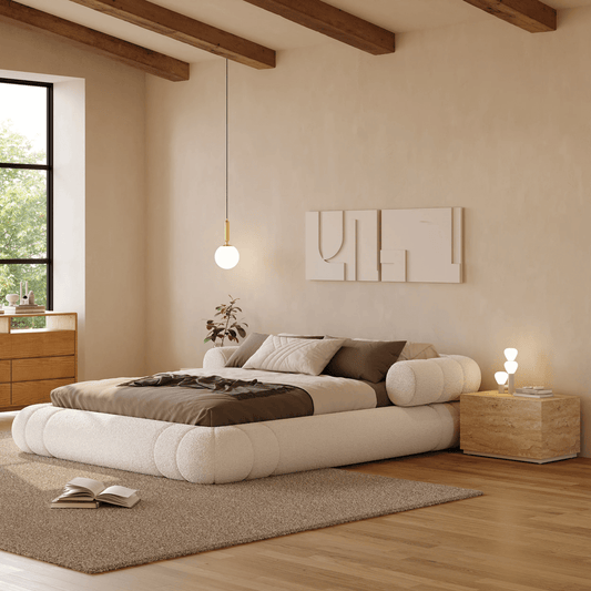 JOY HOME Bed: Bed Frame Modern Velvet King Queen Size for bedroom Without Mattress in Dubai sho