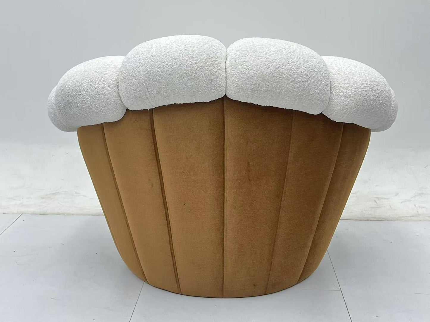 JOY HOME Cream Cloud Curved Sofa for Modern Homes