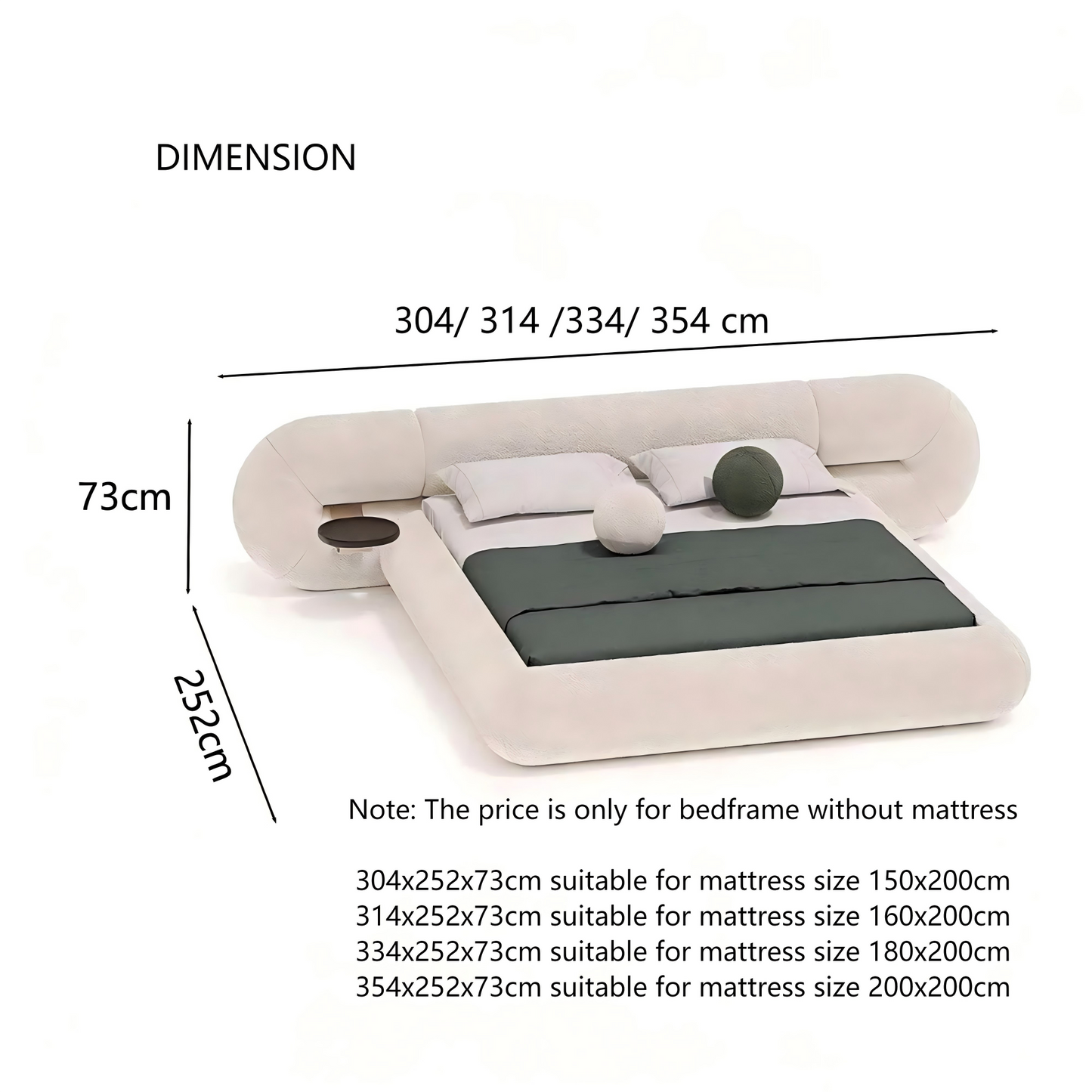 JOY HOME Bed — Sherpa / Wood / Beige