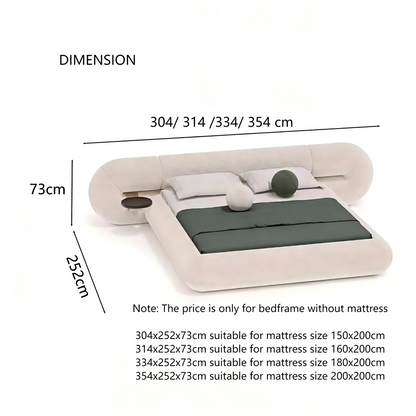JOY HOME Bed — Sherpa / Wood / Beige