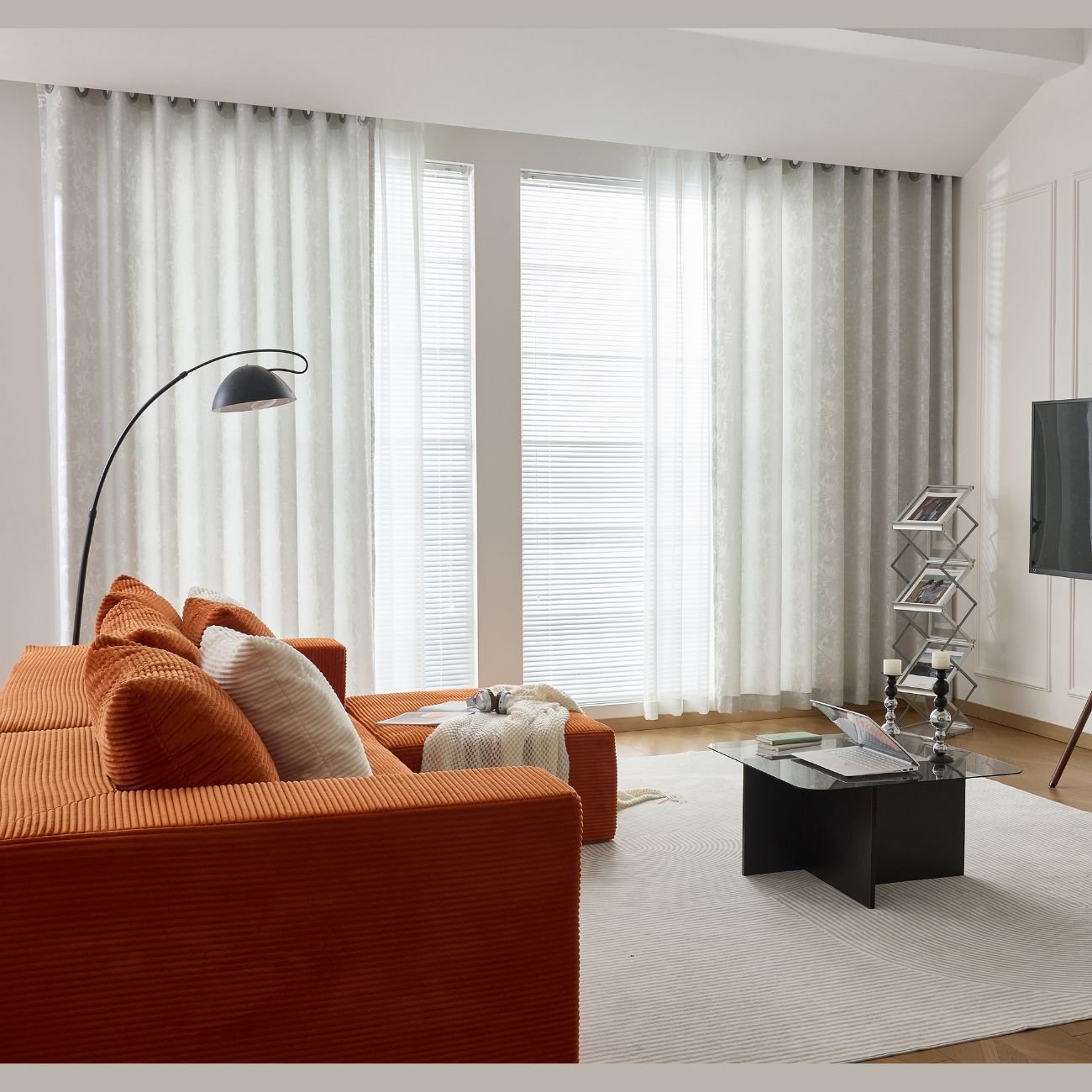 JOY HOME Curtains: 2 Panels Sheer Color Chiffon Tulle Light Window Textile Curtains Drapes for