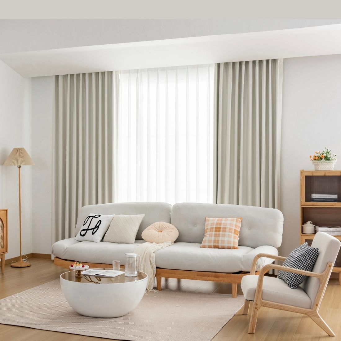 JOY HOME Curtains: 2 Panels 100% Blackout Curtains for Living Room Thermal Insulated Bedroom Da