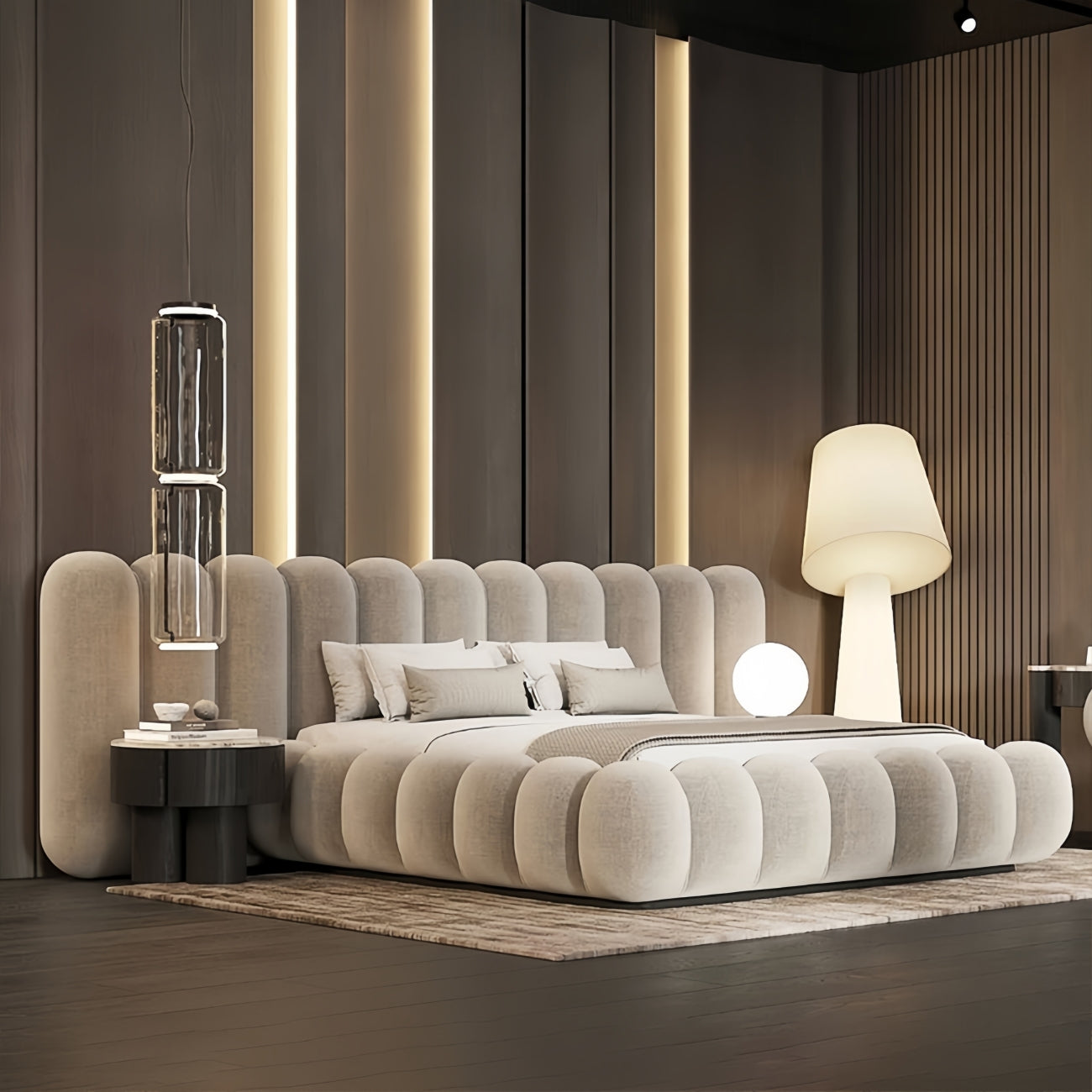 Thick Velvet Bed Frame | Extra-Padded Luxury King & Queen