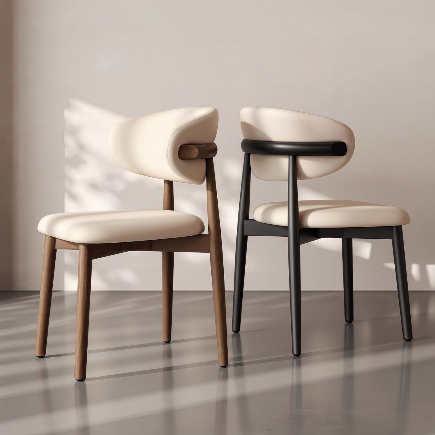 JOY HOME Linen Walnut Wood Chair