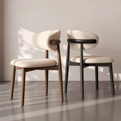 JOY HOME Linen Walnut Wood Chair