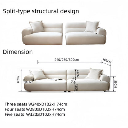Cloud-Shaped Luxury Sofa | Minimalist Beige Design for Modern Homes