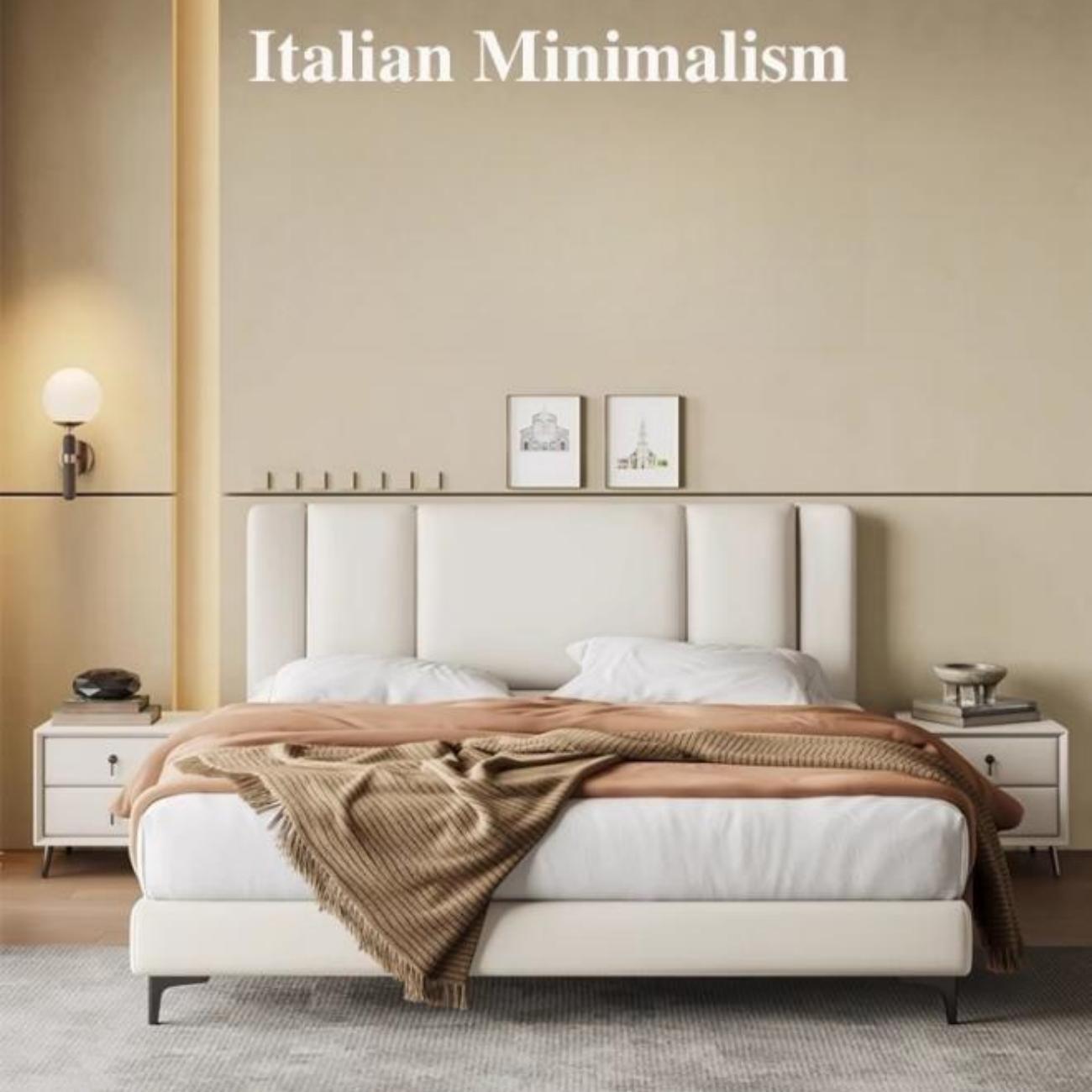 Leather Wrapped Bed Frame | Premium Beige with Memory Foam Support