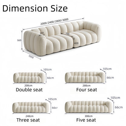 Pumpkin-Shaped Fleece Sofa | Ergonomic Curved Design for Living Room