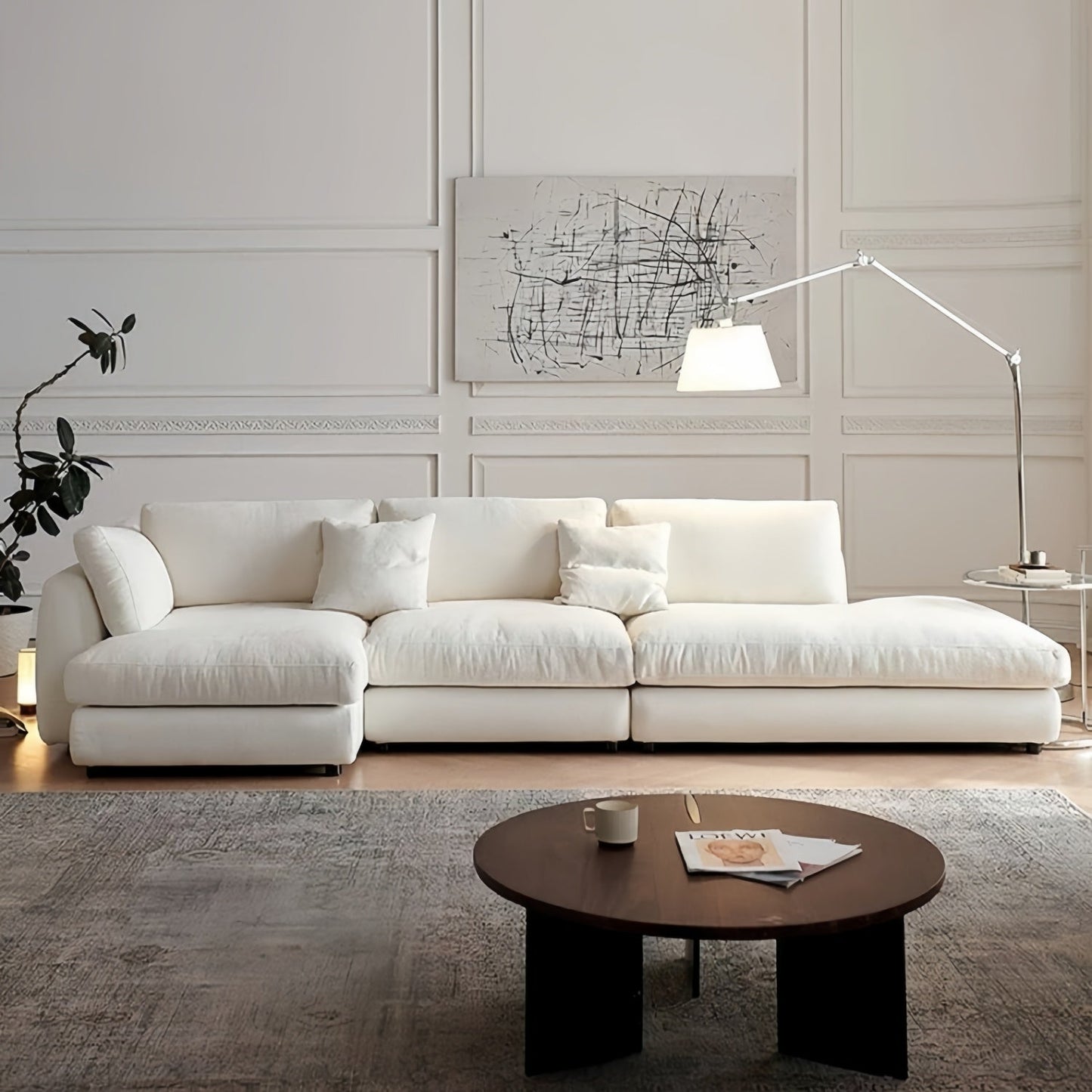 JOY HOME Sofa — Linen / Wood / Beige