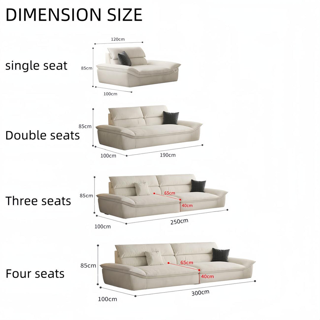 JOY Home Light Luxury Linen Cotton  Fabric Cloud Shaped Sofa set for Livingroom