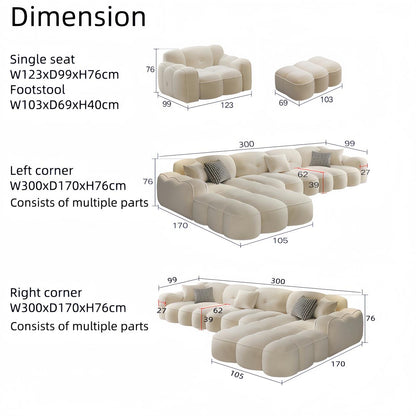 JOY Home Fleece Fabric Overstuffed Multifunction Sofa set for Livingroom Office