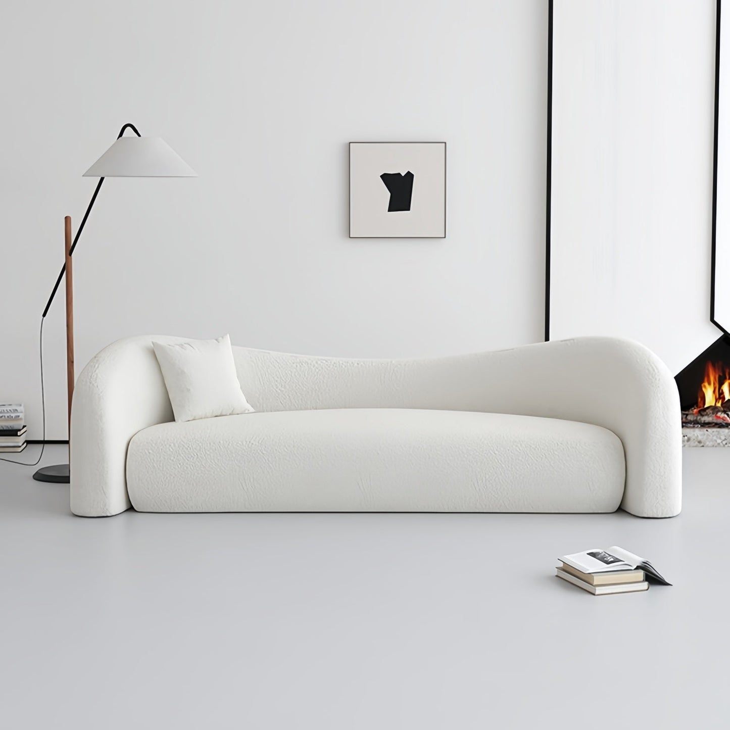 JOY HOME Wood White Cloud Sofa