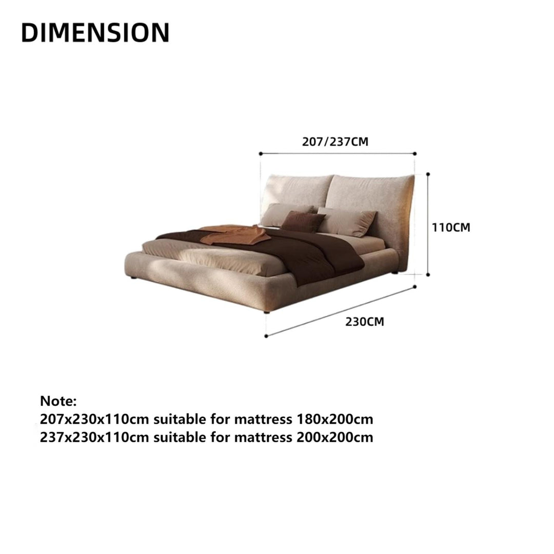 JOY Home Bed Frame Modern Velvet King Queen Size for bedroom Without Mattress