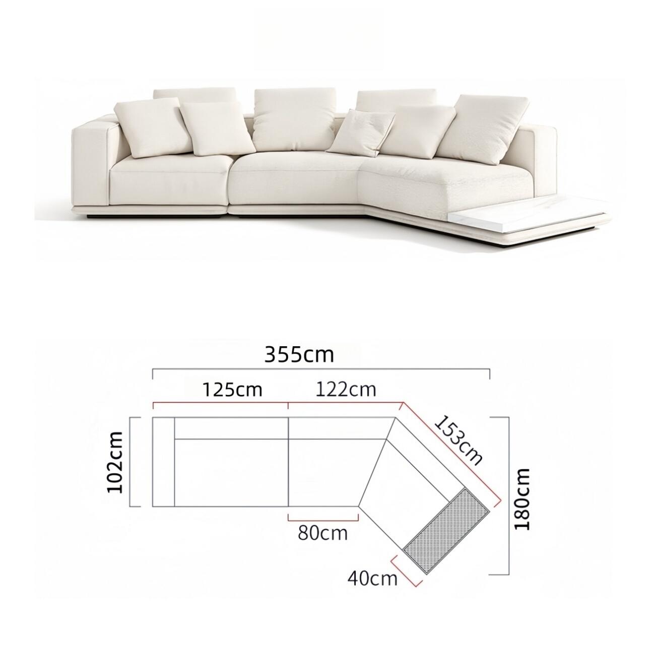 JOY Home Light Luxury Linen Cotton  Fabric Cloud Shaped Sofa set for Livingroom