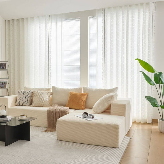 JOY HOME Curtains: 2 Panels Sheer Color Chiffon Tulle Light Window Textile Curtains Drapes for