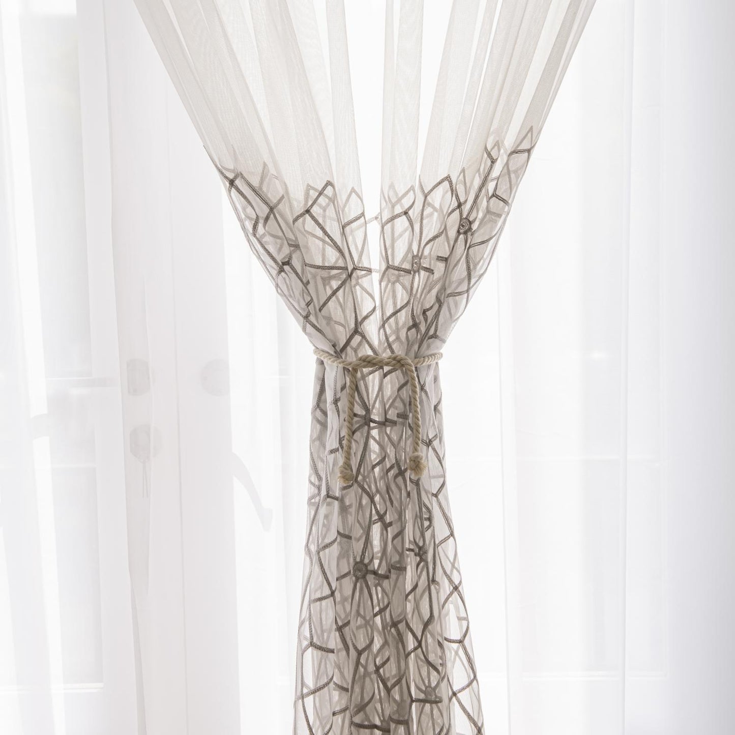 Minimalist Sheer Curtains 2 Panels | Grey & White Options