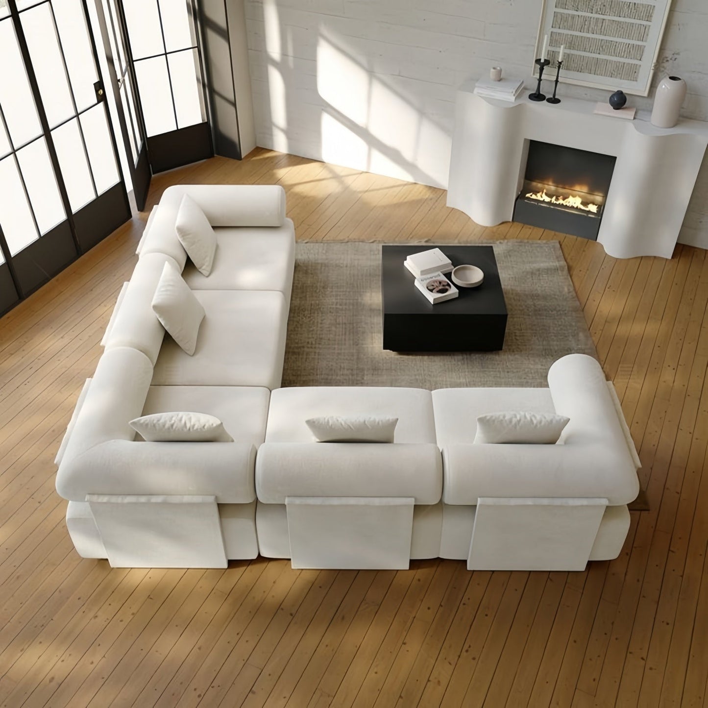 JOY HOME Sofa — Wood / White / Natural