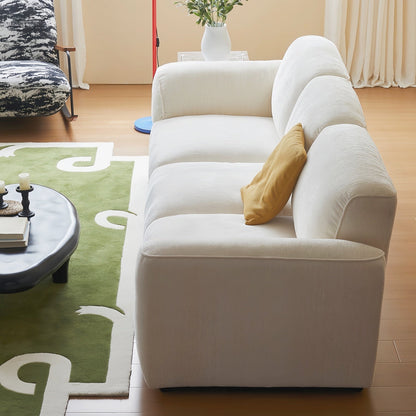 JOY HOME Wood White Cloud Sofa for Modern Homes