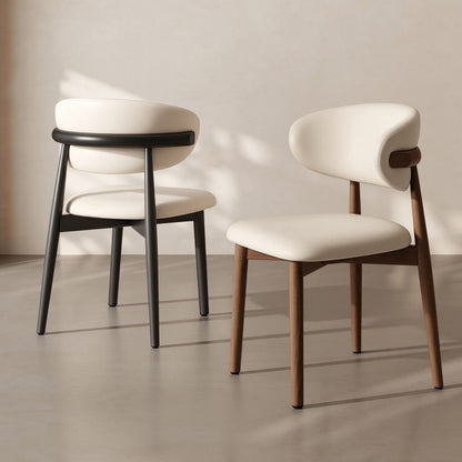 JOY HOME Linen Walnut Wood Chair