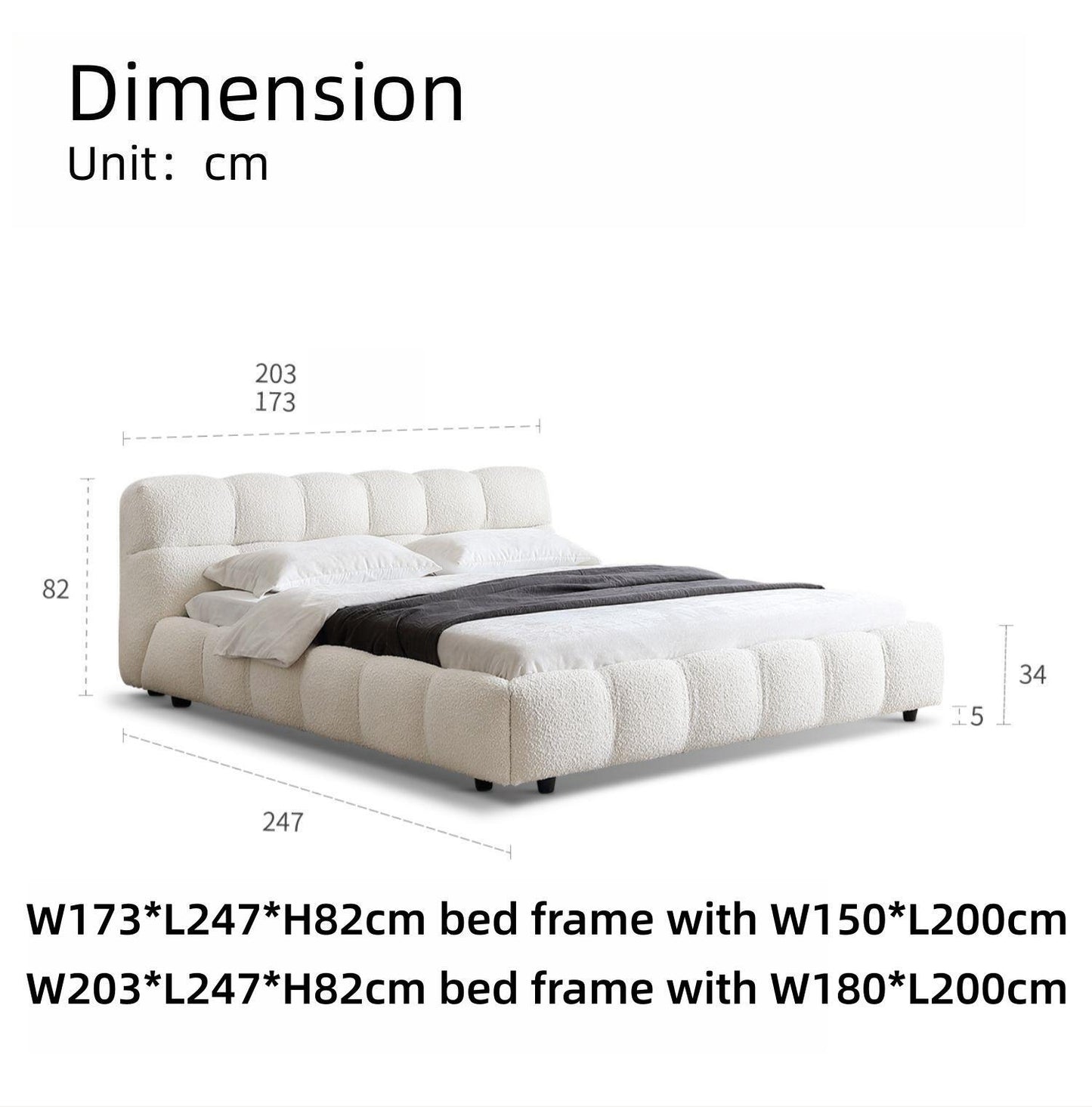 JOY Home Bedroom Furniture Bed Frame with Mattress Bedside table Dresser