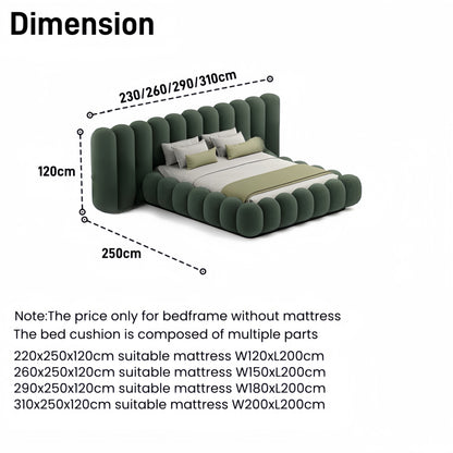 Thick Velvet Bed Frame | Extra-Padded Luxury King & Queen